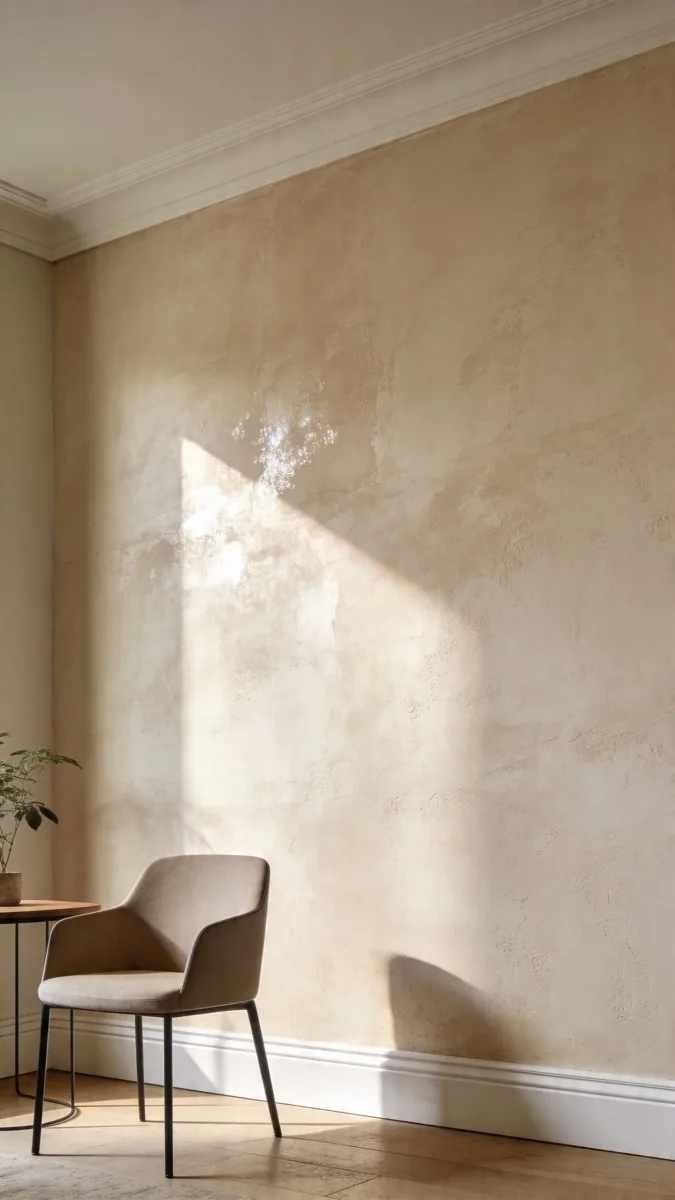 Stucco Veneziano Wandveredelung in warmer Beige-Optik